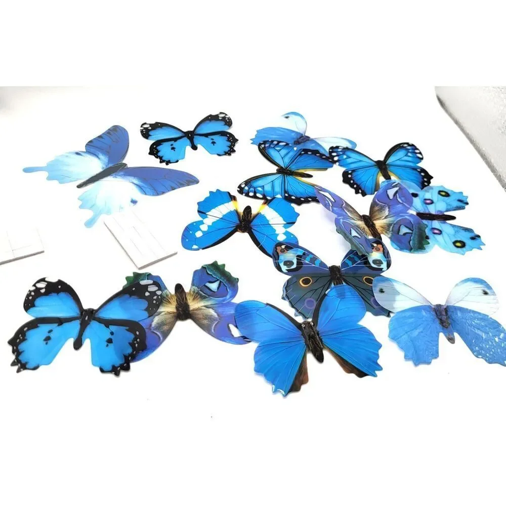 Lot of 90 3D Craft Butterflies 2in+ 13 Blue 19 Pink 22 Orange 11 Purple 25 Green